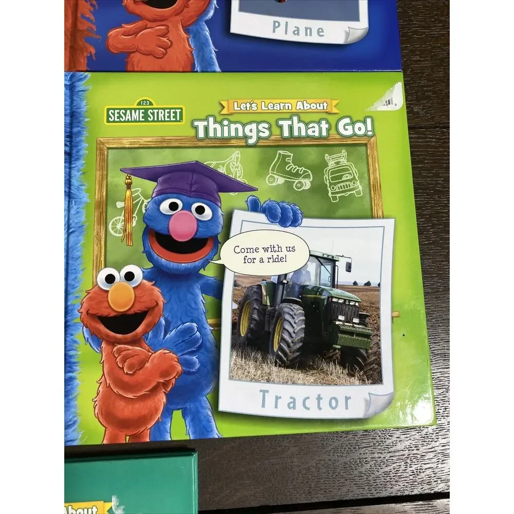 Sesame Street Book Childs Set 5-Horses Airplanes Fish Things That Go Human Body